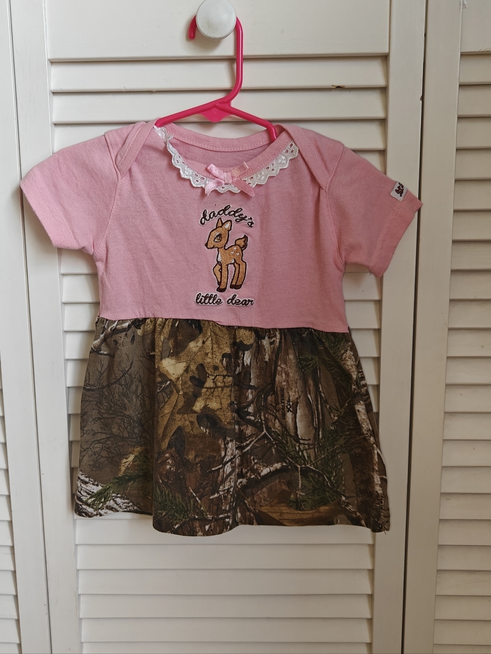 Lil Joey Daddy's Little Dear Camo Pink Dress Size 6/12M